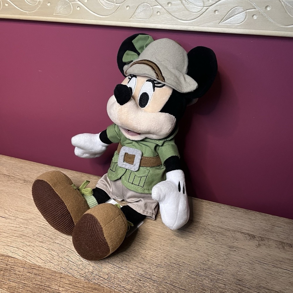 11" Disney Safari Animal Kingdom Minnie Mouse Jungle Stuffed Plush Toy - Picture 3 of 16